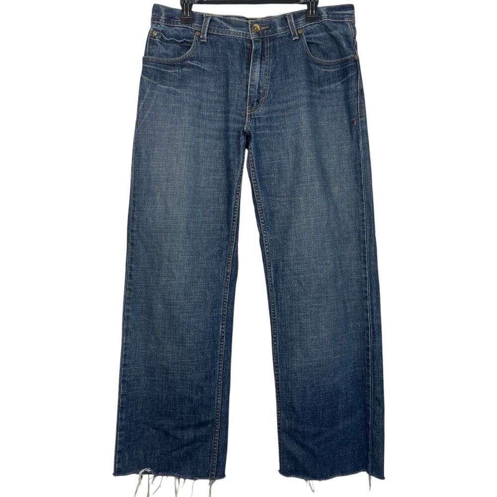 Vintage Levis Silver Tab Loose Wide Leg 34x31 Baggy Cut Off Denim Blue Jeans